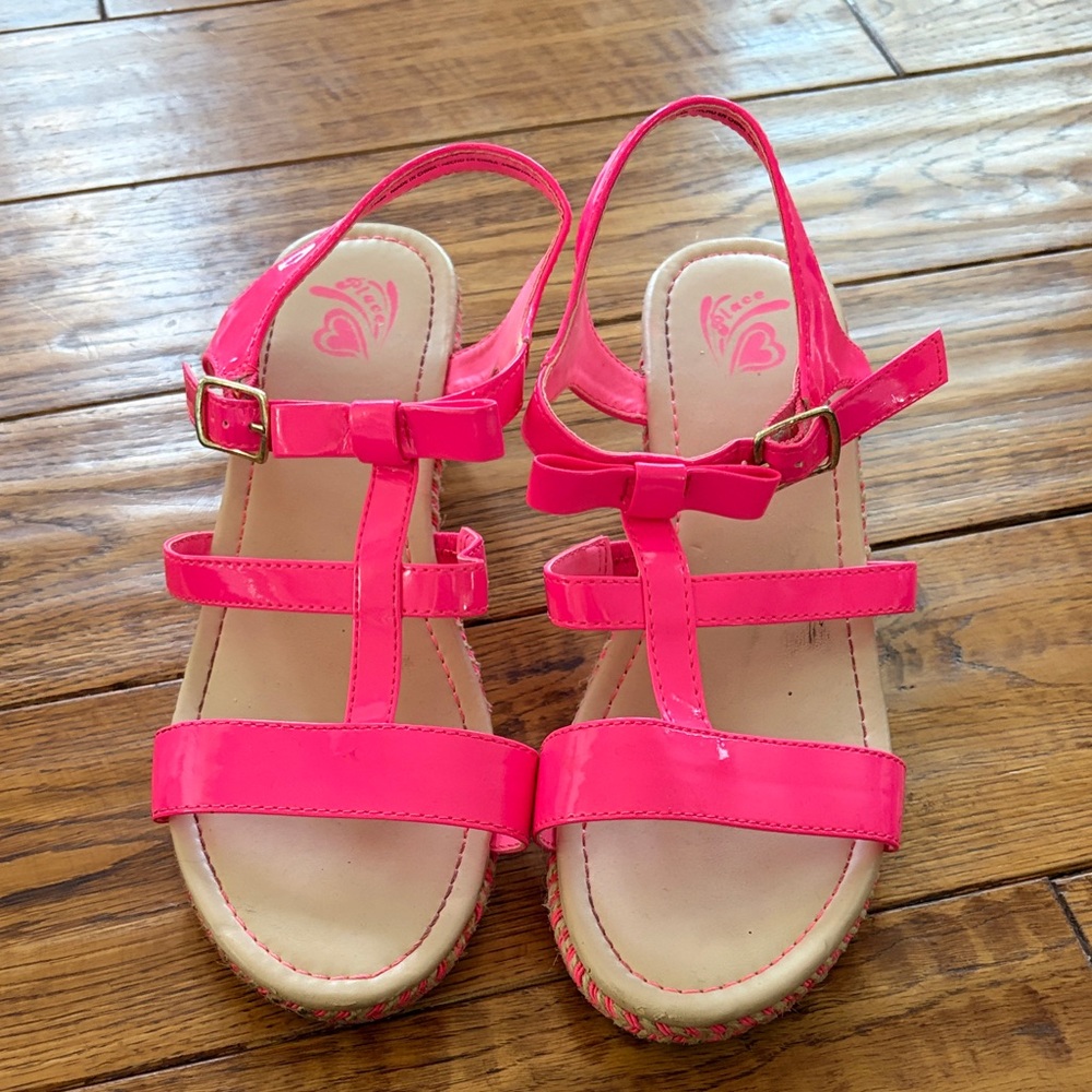 Children’s Place Hot/Neon Pink Strappy Sandals